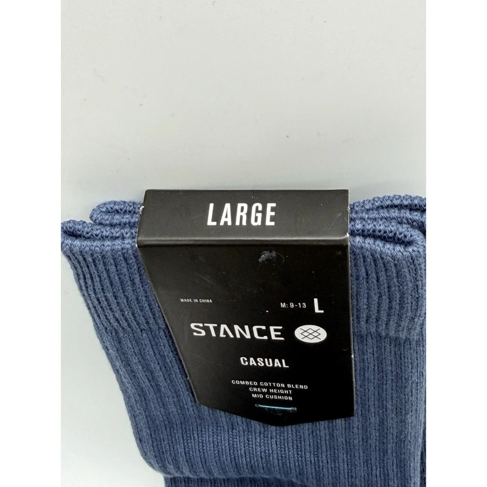 Stance Icon Crew Socks Sea Blue M311D14ICO Mens Large NWT
